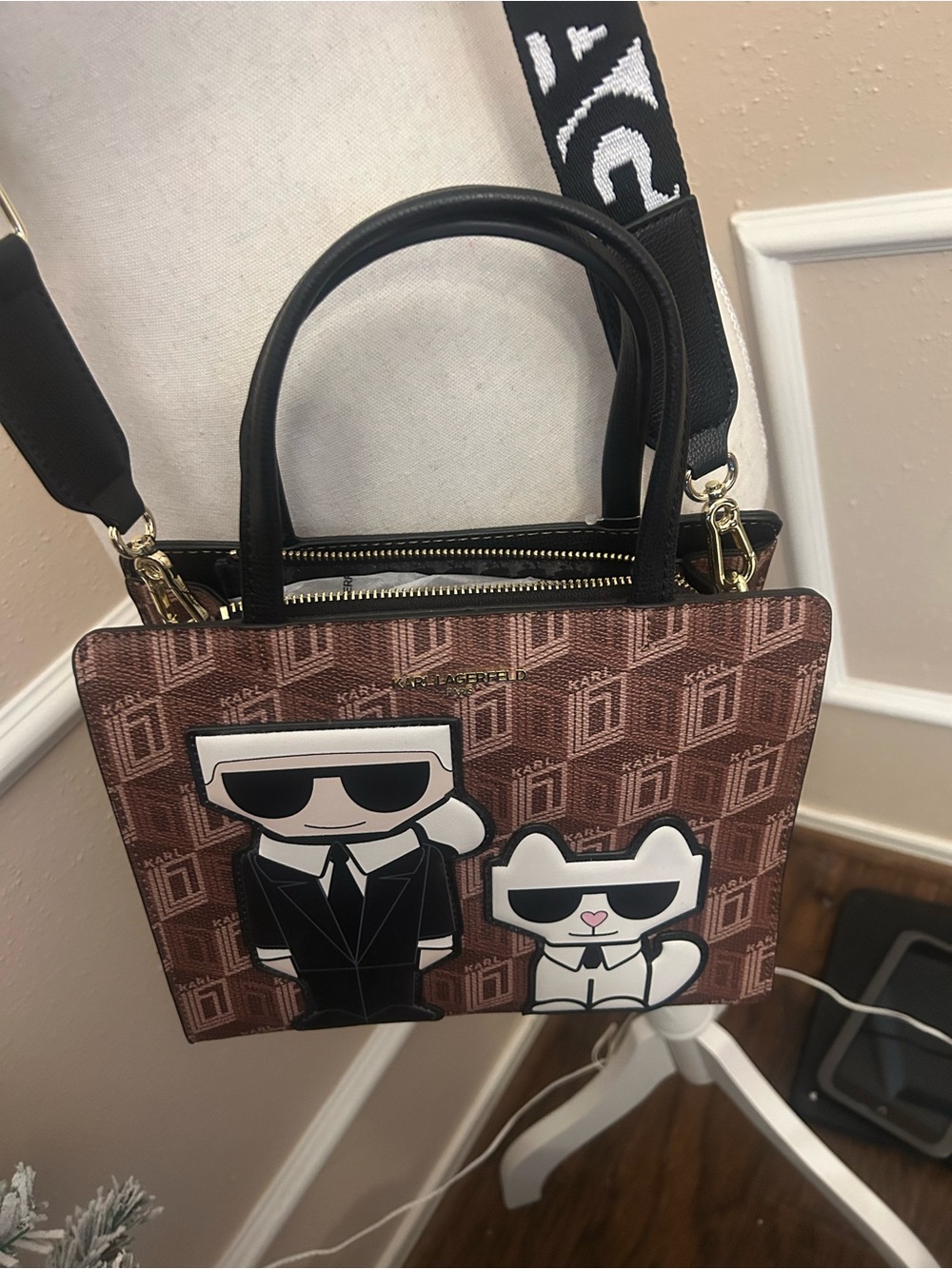 Karl Lagerfeld Brown Logo with Karl & Choupette Appliqués